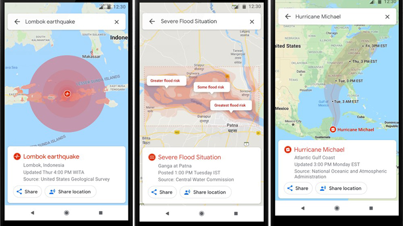 Google Haritalar Artık Doğal Afetler İçin Uyarıda Bulunacak