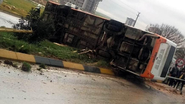 Gaziantep'te belediye otobüsü devrildi: 25 yaralı